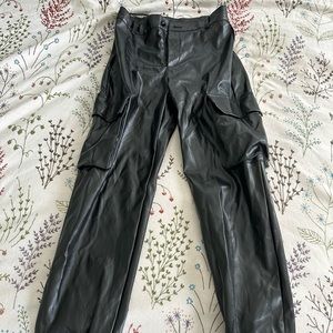 Leather joggers size medium from ShoptheCue